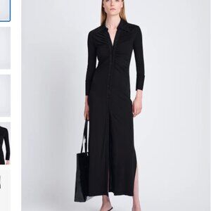 Proenza Schouler White Label Clara Ruched shirt Dress in Matte Crepe Jersey XL